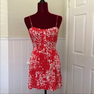 2/$17 Coral & white spaghetti strap sundress sz M